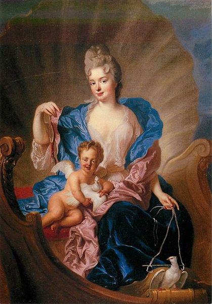 Francois de Troy Portrait of Countess of Cosel with son as Cupido. oil painting picture